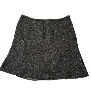 Context Woman Black White Career Wool Blend Tweed A-Line‎ Skirt Plus 18W